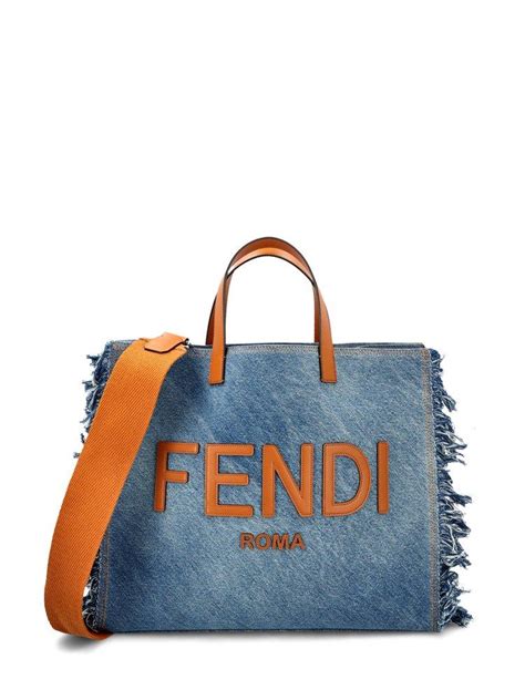 fendi denim tote